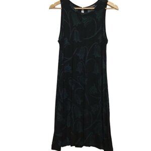 Chelsea And Theodore Jersey Trumpet Dress Black And Green Stretchy Sleeveless